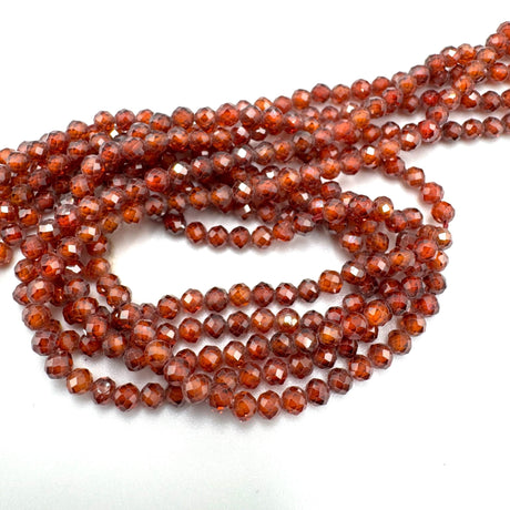 Zirkonia Perler – Orange, Facetteret (3mm) - Uniq Perler - 052274