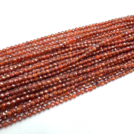 Zirkonia Perler – Orange, Facetteret (3mm) - Uniq Perler - 052274