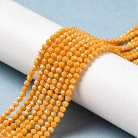 Zirkonia Perler – Orange, Facetteret (3mm) - Uniq Perler - 113534