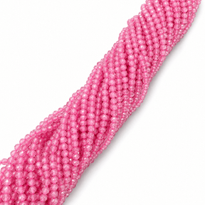 Zirkonia Perler – Rosa, Facetteret (3x2,5mm) - Uniq Perler - 9838401249