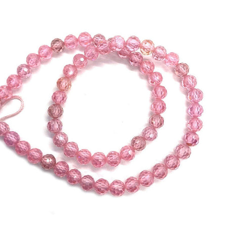 Zirkonia Perler – Rosa, Facetteret (3x2,5mm) - Uniq Perler - 9838401249
