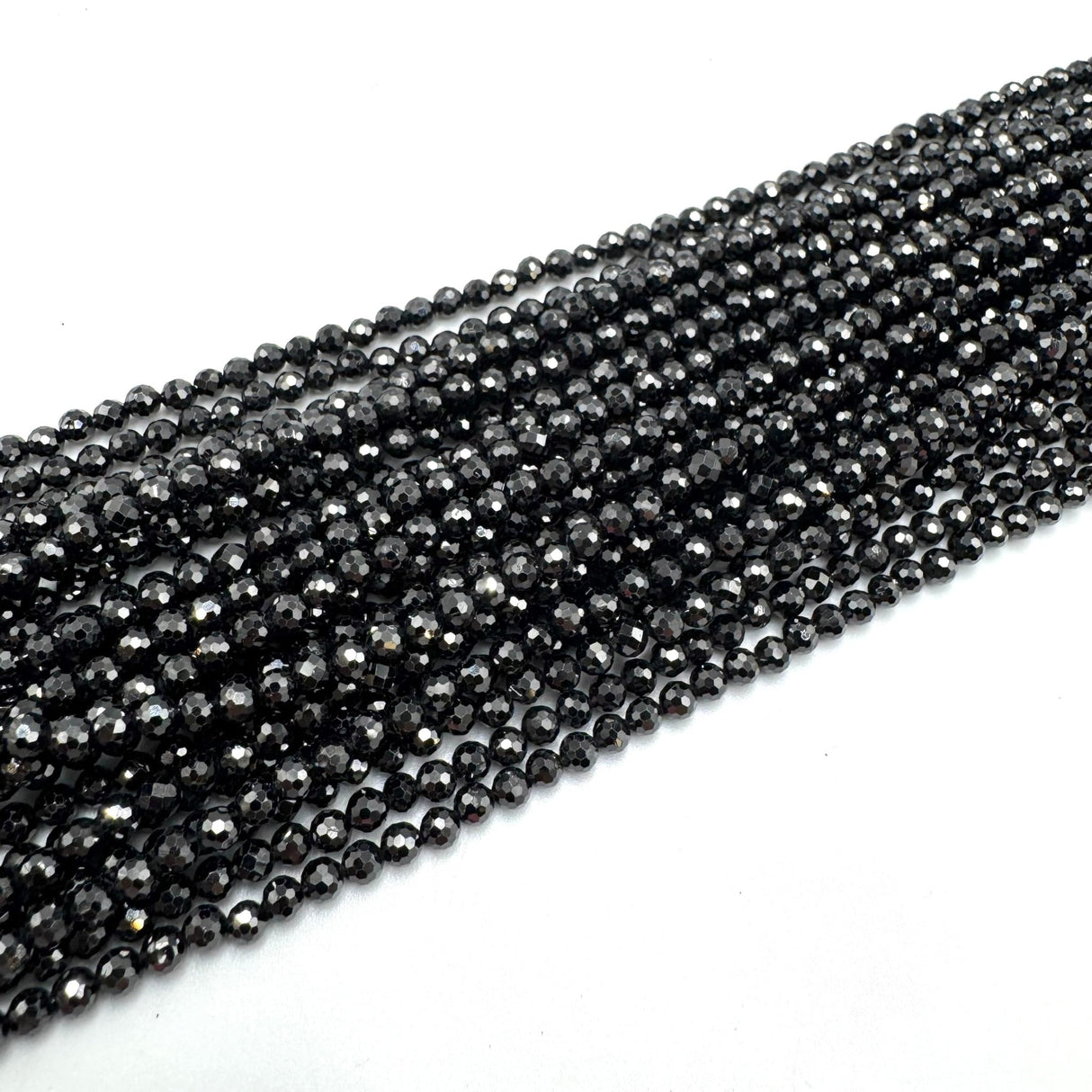 Zirkonia Perler – Sort, Facetteret (3mm) - Uniq Perler - 8094378