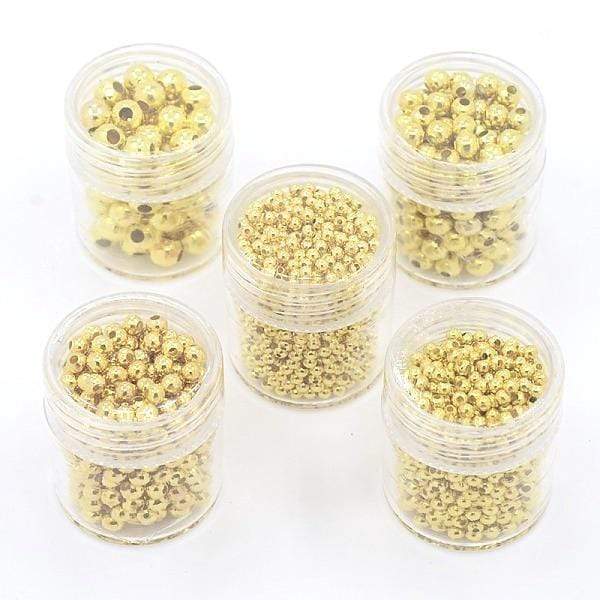 5 Glas Med Perler, Forgyldt,(2~5mm) - Uniq Perler - 13309