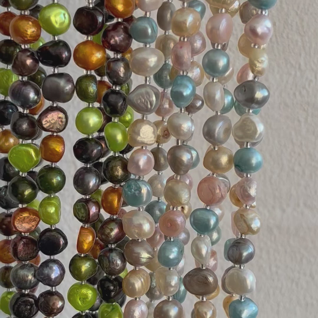 Freshwater Pearls, Mix Colors, Double Strand, Grade AA, 8-9mm
