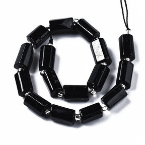 Elongated Tourmaline Beads – Black (6x14mm) - Uniq Perler - 568114