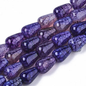 Agate Drops - Purple (14x10mm) 6 pcs. - Uniq Perler - 114488