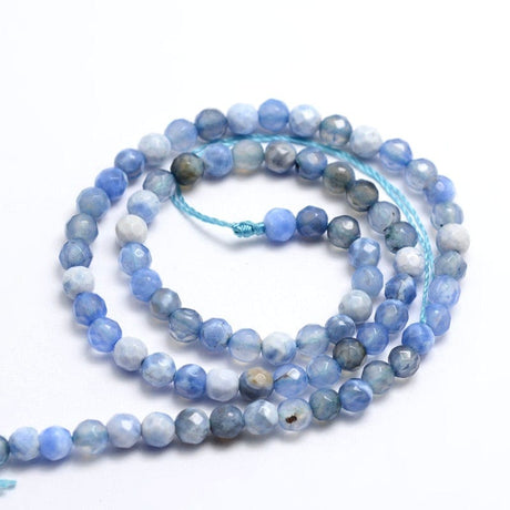 Agat Perler – Blå, Facetteret (4mm) - Uniq Perler - 0000013199