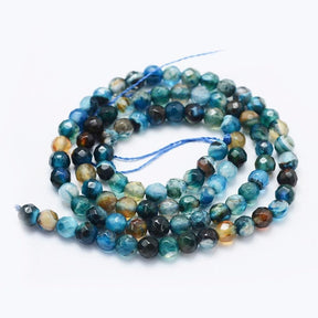 Agate Beads – Blue, Faceted (4mm) - Uniq Perler - 173743
