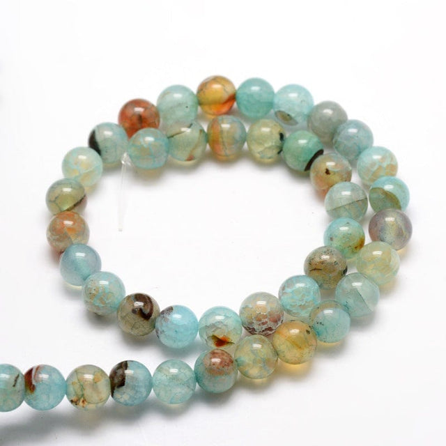 Agat Perler – Blå/grønne Nuancer (14mm) - Uniq Perler - 13760