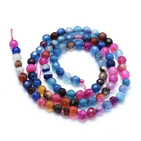 Agat Perler - Farge Mix, Fasettert, (4mm) - Uniq Perler - 0000000469