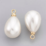 Akryl Dråbe Vedhæng Med Forgyldt Top, 13x8x8mm, 6 Stk - Uniq Perler - 111720