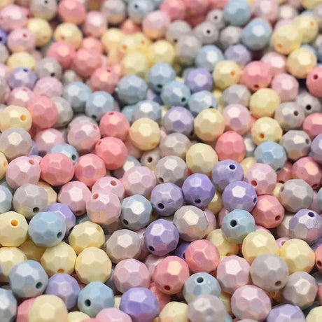 Akryl Perler, Facetteret, 8mm, 100 Stk - Uniq Perler - 0000013997