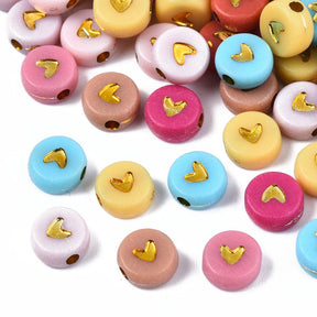 Acrylic Beads With Hearts, 6.5x7x3mm, 20g - Uniq Perler - 0000013032, 1726799456175014905681