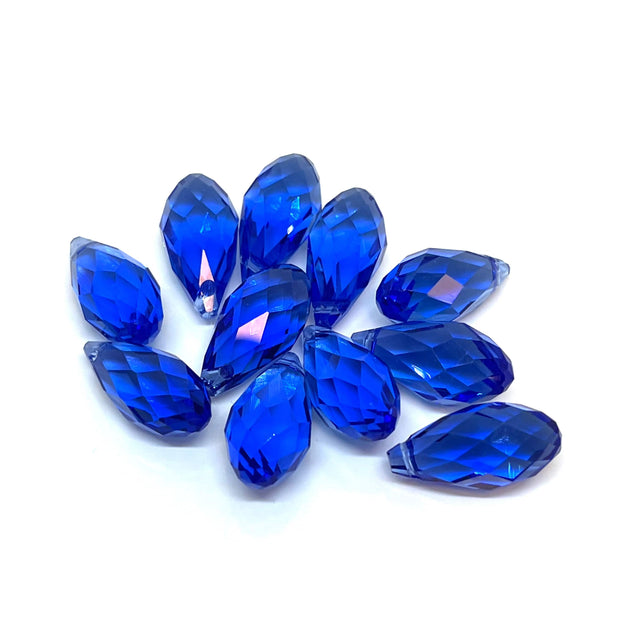 AL Enkelt perler og sæt Briolette facetteret dråber/sideskåret-blå