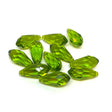 AL Enkelt perler og sæt Briolette facetteret dråber/sideskåret-Græs grøn