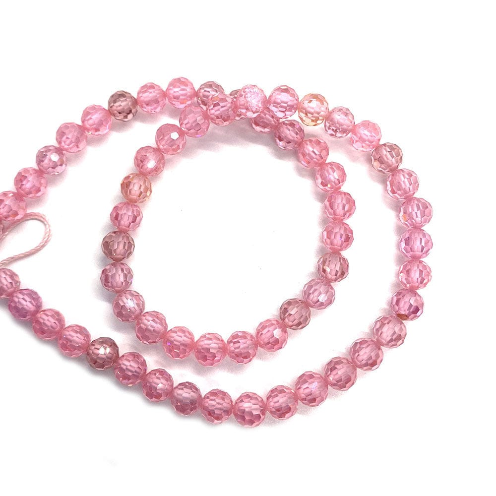 AL glasperler 2 mm Cubic zirkonia perler, rosa