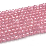 AL glasperler 2 mm Cubic zirkonia perler, rosa