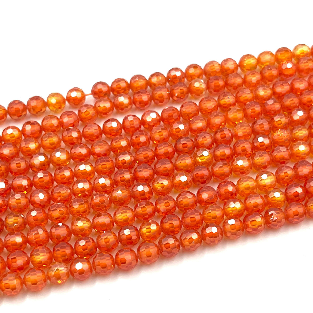 AL glasperler 6 mm Cubic zirkonia perler, orange