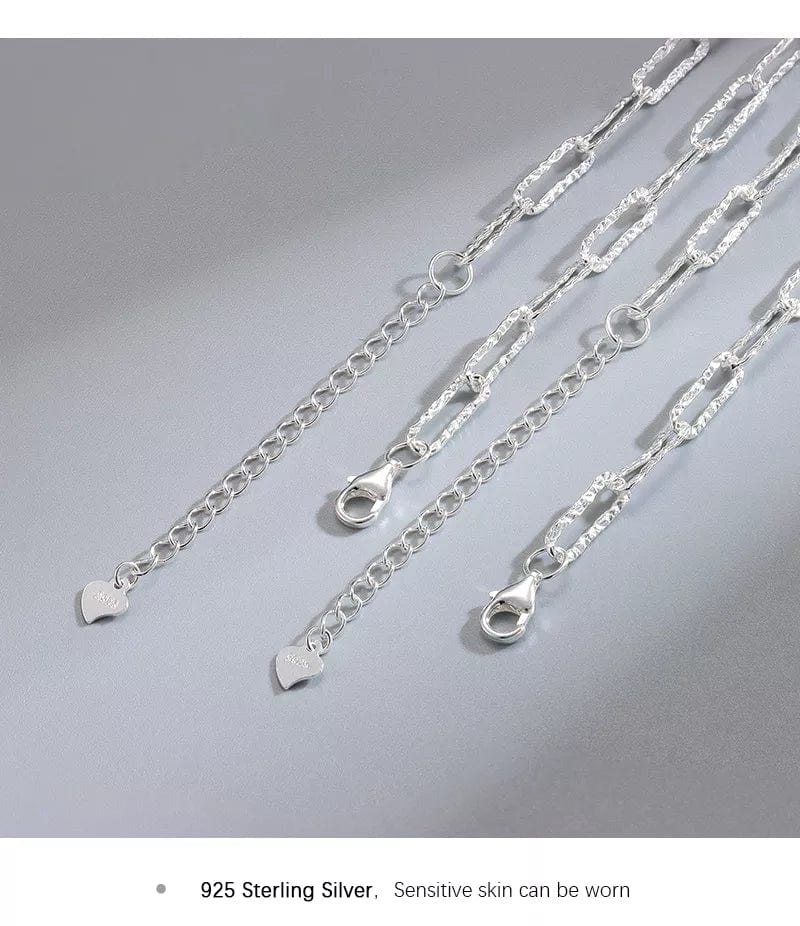 AL kæder hals/håndled Sterling sølv halskæde "Papirklips"
