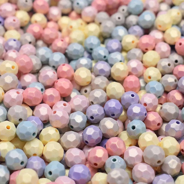 Ali Enkelt perler og sæt ca 100 stk facetteret akryl perler str. 8 mm
