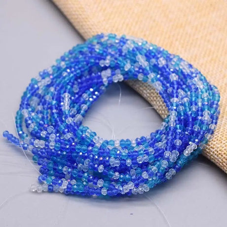Ali Glasperler 2x3 mm elektroplatede glas perler, blå