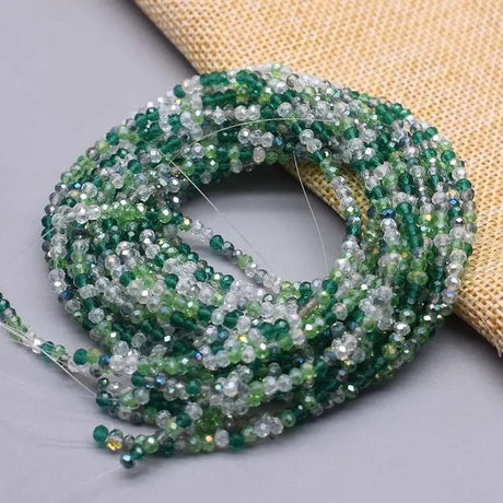 Ali Glasperler 2x3 mm elektroplatede glas perler, grøn