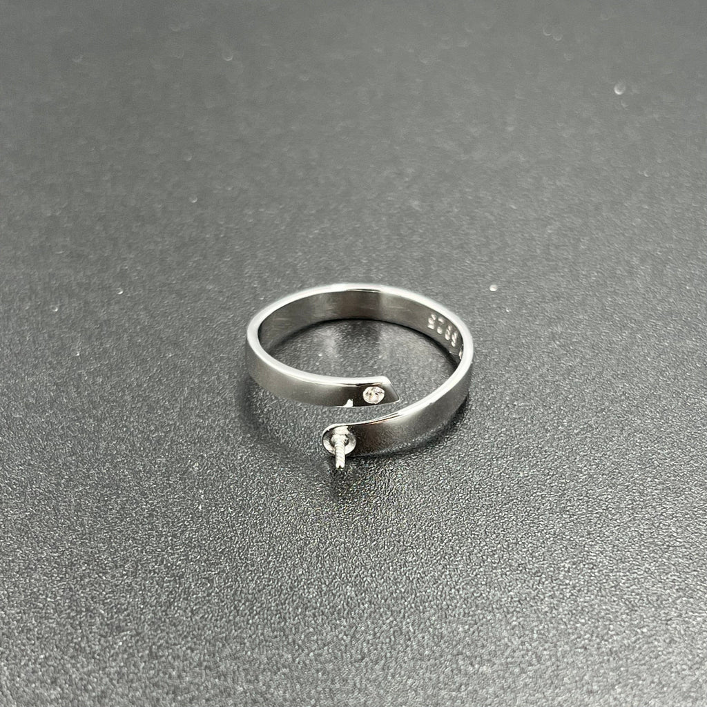 Ali ring Justerbar sterling sølv fingerring til top/anboret perle