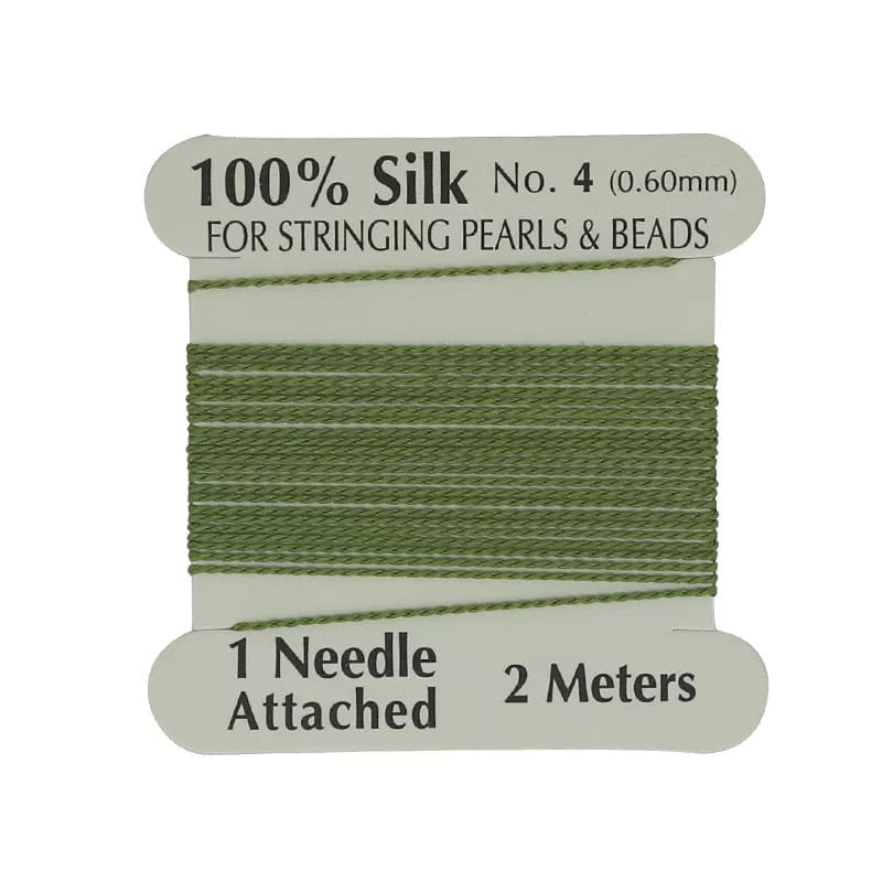 Uniq Perler Tråd etc Silkesnor med mørk grøn str. 4