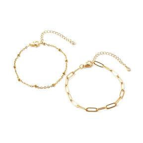 Armbandset mit 2 x Armbändern in Vergoldet Stahl - Uniq Perler - 98416132