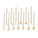 Assorteret Kædeforlænger Mix, Forgyldt Stål, (10 Stk) - Uniq Perler - 566434523