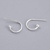 Auktion J......Halv Creoler - Forsølvet Stål (12,5x18,5x2,5mm) - Uniq Perler - 0000005595