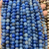 Aventurin – Blå, Rund (8mm) - Uniq Perler - 351083