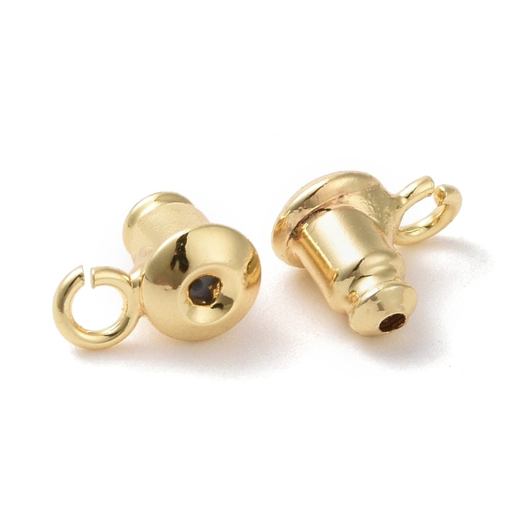 Bagstopper Med Øje Til Vedhæng Og Kæde - 18K Langtidsholdbar Forgyldt (5,8x7,2x4,4mm), 10 Stk - Uniq Perler - 139009