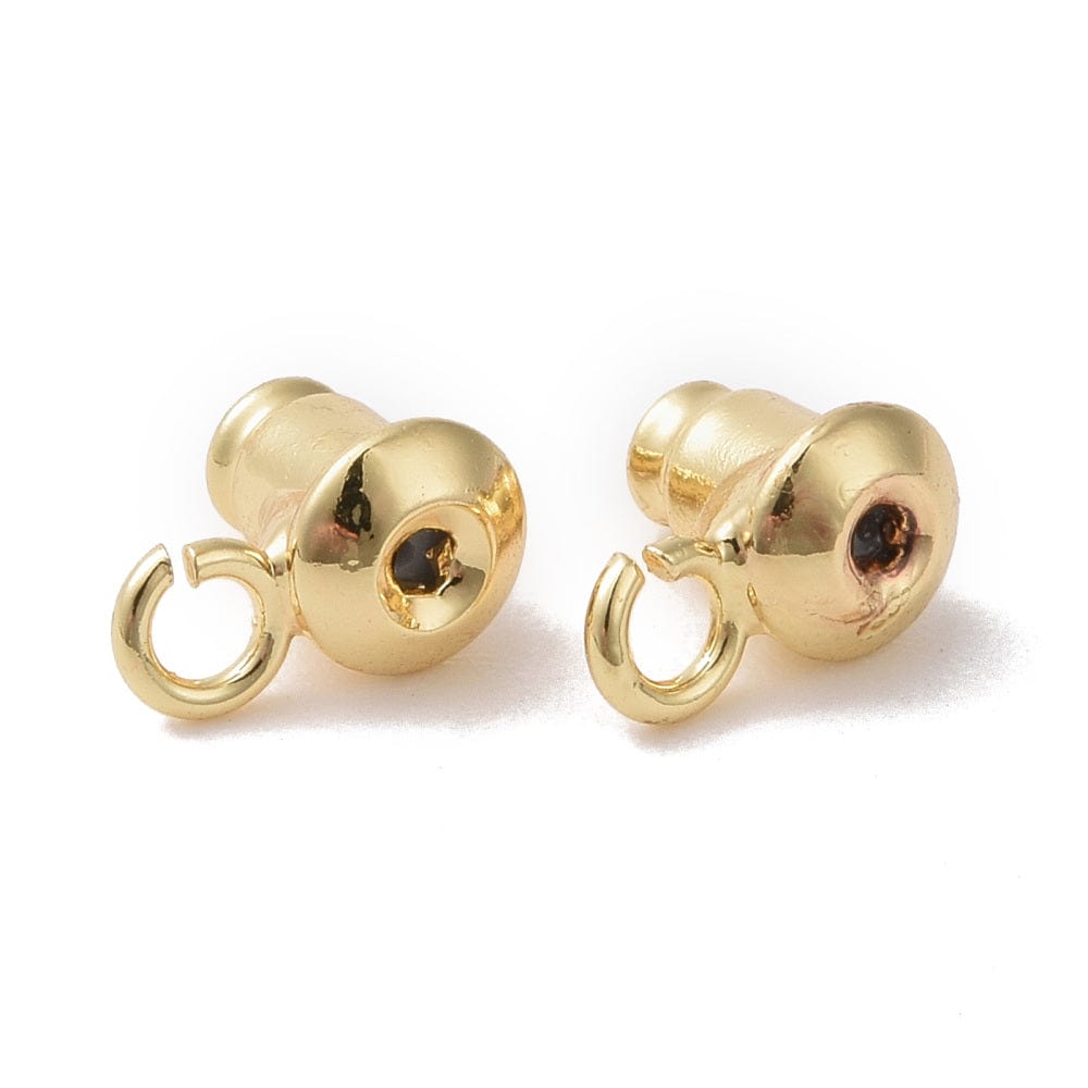 Bagstopper Med Øje Til Vedhæng Og Kæde - 18K Langtidsholdbar Forgyldt (5,8x7,2x4,4mm), 10 Stk - Uniq Perler - 139009