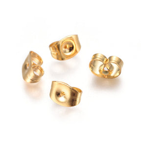 Bagstoppere - Forgyldt Stål (4,5x6x3mm), 100 stk - Uniq Perler - 000546485