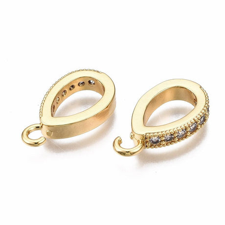 Bail/Hemp Til Vedhæng Med Zirkonia - Forgyldt (15x9x3mm) - Uniq Perler - 0000007768