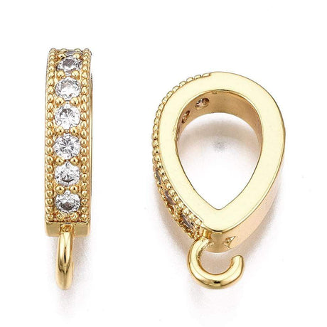 Bail/Hemp Til Vedhæng Med Zirkonia - Forgyldt (15x9x3mm) - Uniq Perler - 0000007768