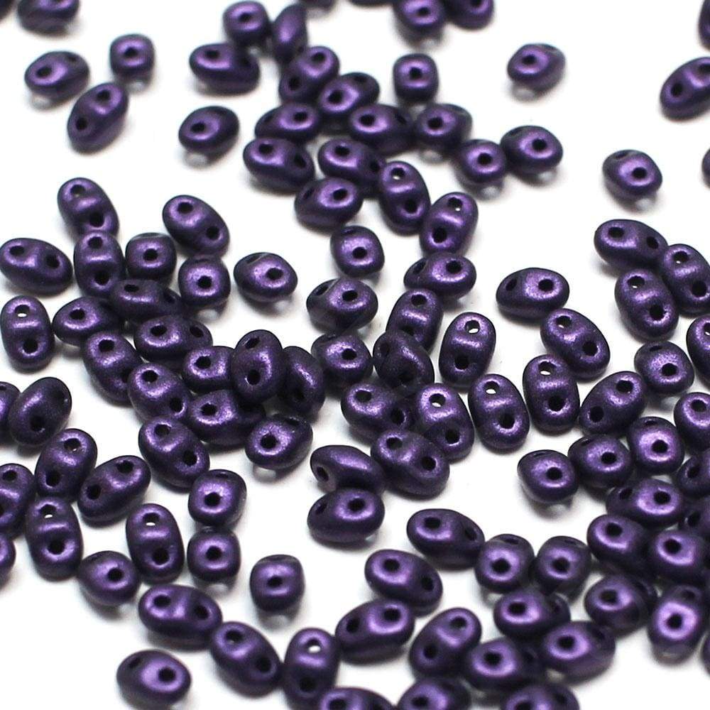 bead Superduo Mini duo 2x4 mm Metallic suede purple