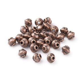 Bicone Beads In Copper, 4.5mm, 20 Pcs - Uniq Perler - 13092