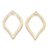 Blad Med Præget Mønster, Forgyldt, 35x23x1,5mm, 4 Stk - Uniq Perler - 5311649164