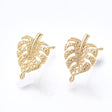 Blad Ørestikkere, 18K Forgyldt, (14x10mm) - Uniq Perler - 467429