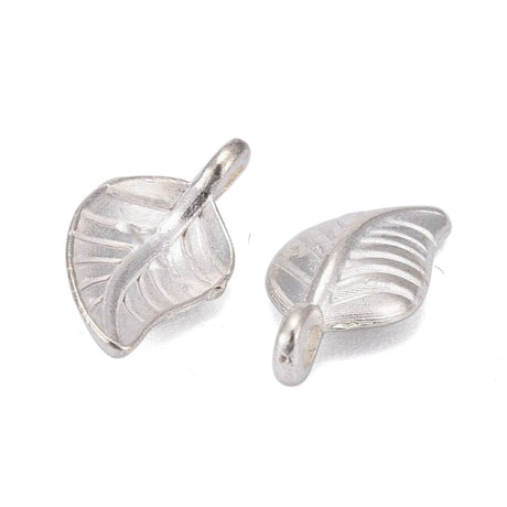 Blad Vedhæng, Forsølvet, 14,5x7x2,5mm, 20 Stk - Uniq Perler - 0000008680, 909049445768101234567840