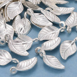 Blad Vedhæng, Forsølvet, 14,5x7x2,5mm, 20 Stk - Uniq Perler - 0000008680, 909049445768101234567840