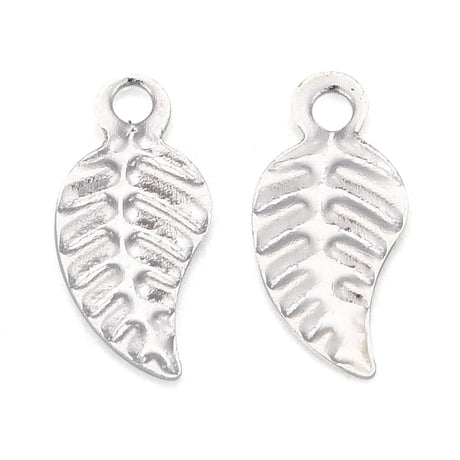 Blad Vedhæng, Sterling Sølv Belagt, 10 Stk - Uniq Perler - 8388383