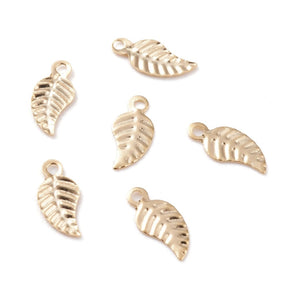 Blades in Brass – 18K Gold-plated (9x4mm, 10 pcs) - Uniq Perler - 131345
