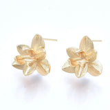 Blomster Ørestikkere - 18K Forgyldt (13,5x15mm) - Uniq Perler - 0000011340