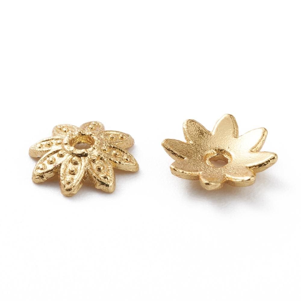 Blomster Perlehatte – 18K Langtidsholdbar Forgyldning (8mm, 10 Stk.) - Uniq Perler - 3848583384