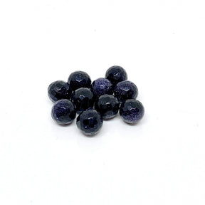 Blue Goldstone, Top-drilled, Facet, (8mm) - Uniq Perler - 0000000109