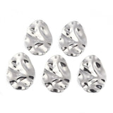 Bølget Vedhæng, Forsølvet Stål, 30x20mm - Uniq Perler - 0000014090