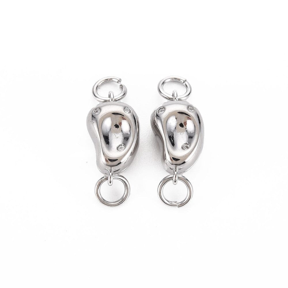 Bønneformet Magnet Lås – Forsølvet (14x7,5x5mm) - Uniq Perler - 0000013735